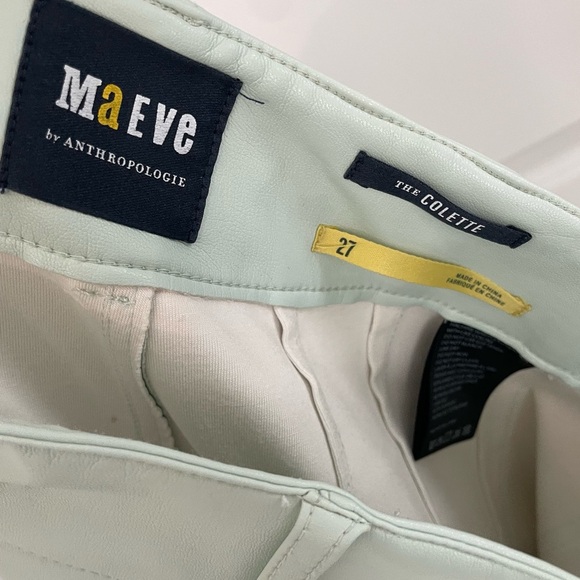 Anthropologie The Colette Cropped Wide-Leg Pants by Maeve Faux-Leather Edition 3 - Picture 4 of 11